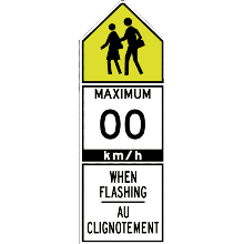 SCHOOL ZONE MAXIMUM SPEED WHEN FLASHING / Zone scolaire limitée au clignotement